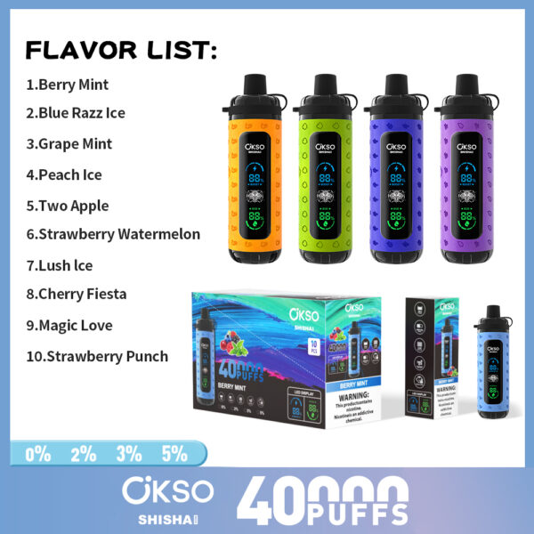 1000-主图-04 OKSO Shisha Max 40k Puffs Ship from Eu warehouse Disposable E Cigarettes vape 36ml 800mah 40000 Puffs