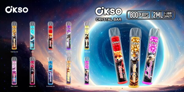 1979128feef969bc73d8d672592e527 OKSO Crystal bar 800 puffs Disposable E Cigarettes vape 2ml 400mah 8K Puffs