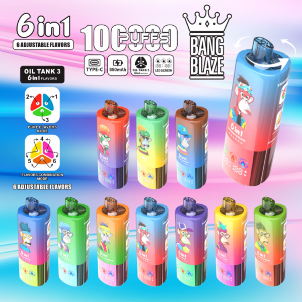 1e0c8d85c5b0572fa7ddf110fdac10f BANG BLAZE 100K 6in1 puffs Disposable E 20ml*3 Cigarettes vape 100000 puffs