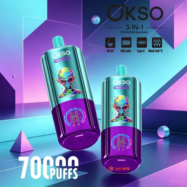 24hvape-okso-3-in-1-70000-70k-puffs-main-image.jpg OKSO 3in1 70k Puffs Ship from Eu warehouse Disposable E Cigarettes vape 16ml*3 650mah 70000 Puffs