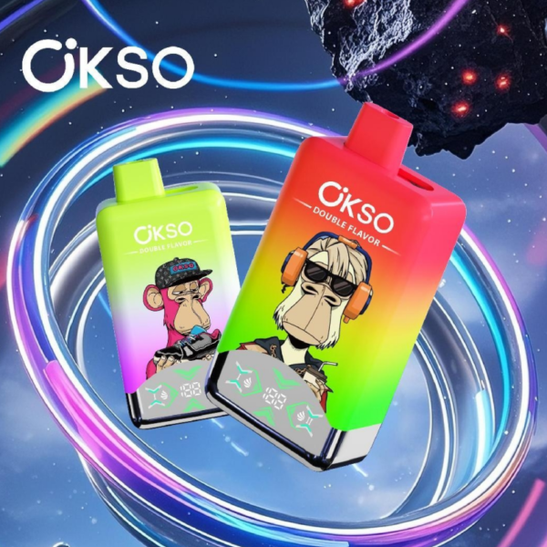 2fa97e7e67a35be6b472bf7f1706546 OKSO Double Flavor 60k 2in1 puffs Disposable E Cigarettes vape 25ml*2 650mah 60000 puffs
