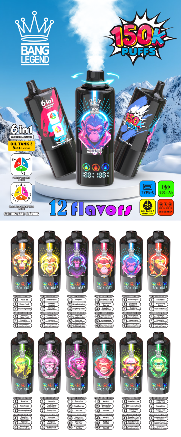 46AADD12760DC0D877CF8652F1F58DD1 Bang Legend 150K puffs Disposable E 40ml Cigarettes vape 150000 puffs