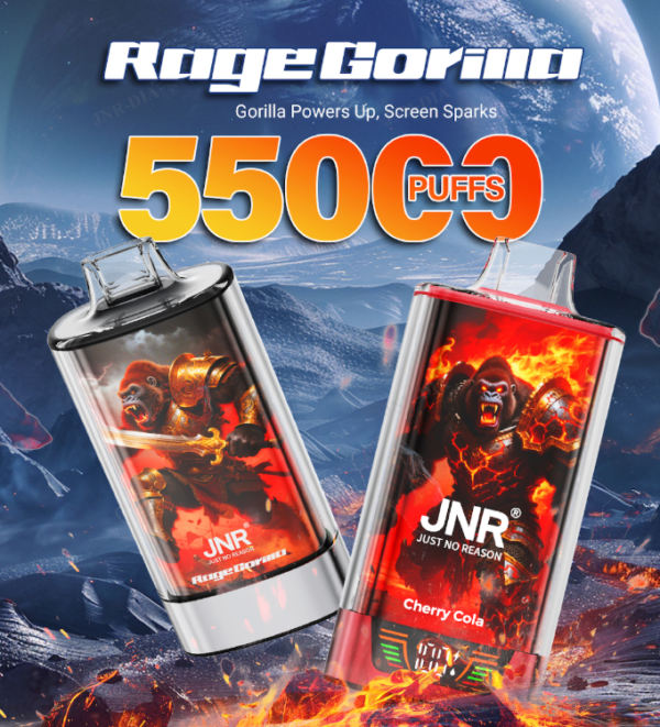 58bfb2251d3871ad025313937bfab93c JNR Rage Gorilla 55k puffs Disposable E Cigarettes vape 2% 20 Flavors 55000 puffs