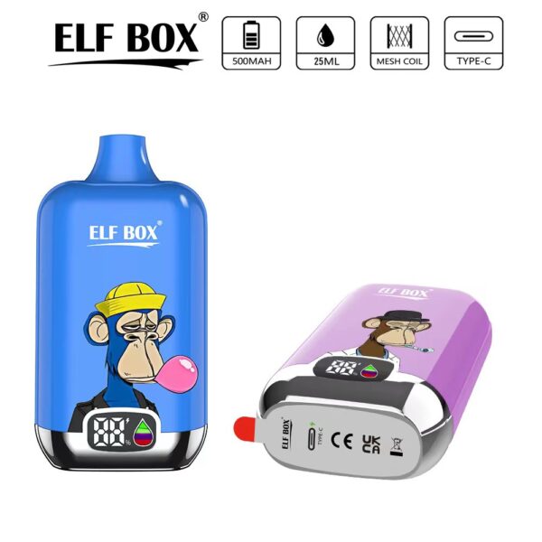 7893860fe3514e316fb7a51a05f7e90 ELF BOX Digital 12000 puffs Disposable E Cigarettes vape 25ml 12K puffs