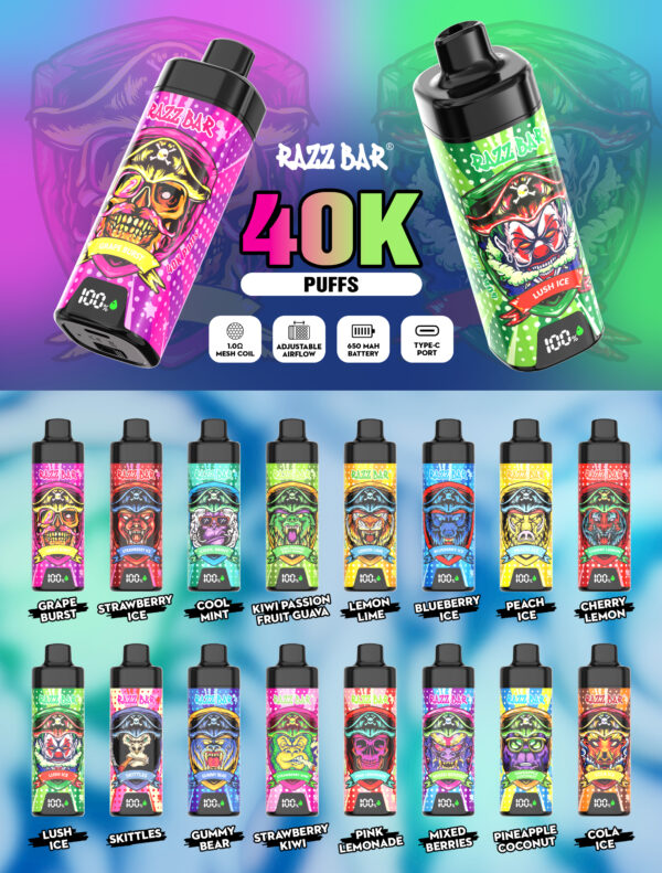 94491756888804_.pic_hd Razz Bar 40K puffs Screen display Disposable E Cigarettes vape 2% 5% 650mah 40000 puffs