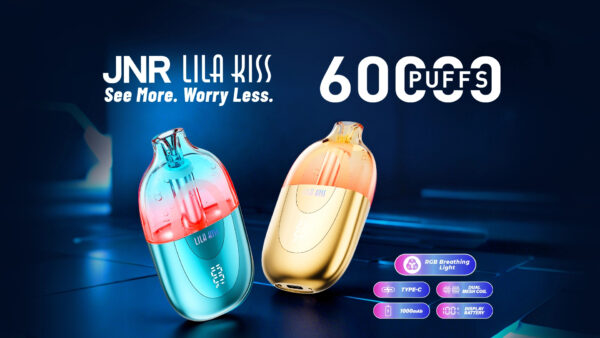 Lila-Kiss--01 JNR Lila Kiss 60K puffs Disposable E Cigarettes vape 2% 24ml 60000 puffs