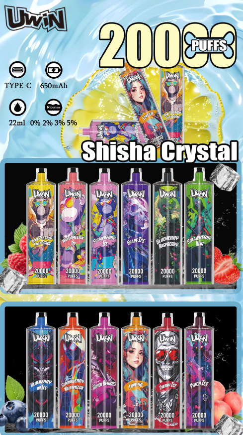 Shisha 20K4 Uwin SHISHA HOOKAH Crystal 20000 puffs Disposable E Cigarettes vape 22ml 650mah 20K puffs