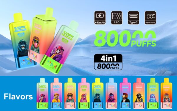VOPK 80K 4in1 5 VOPK 80000 4in1 Disposable E Cigarettes vape 850mAh 60ml 80K puffs