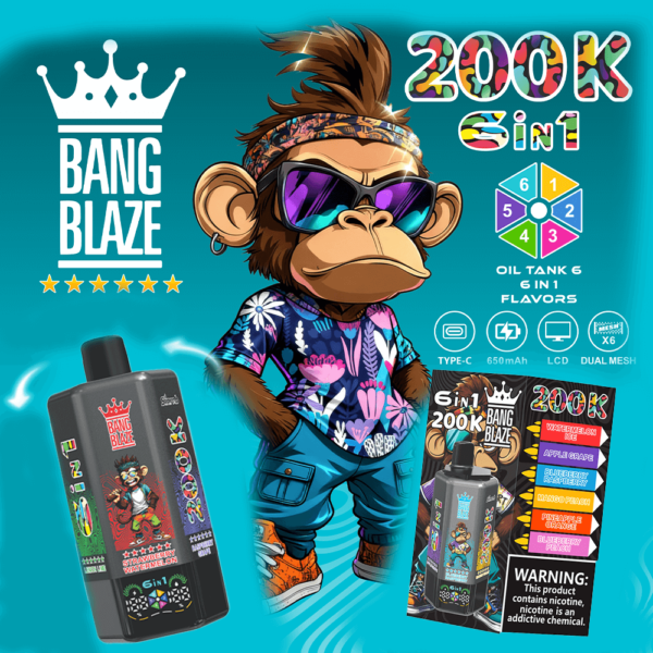 bang-blaze-200k-main-picture Bang Blaze 200K 6IN1 puffs Disposable E Cigarettes vape 200000 puffs