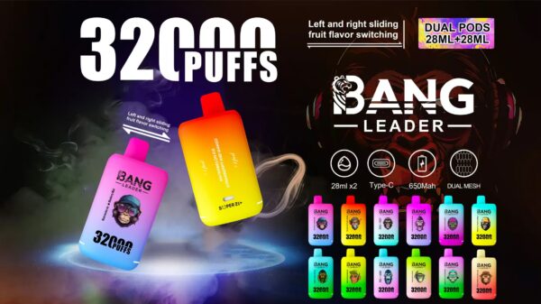 e5f5da9b5c9de9829034f368a328b46 Bang Leader 32K puffs Disposable E Double Flavors Cigarettes vape 32000 puff