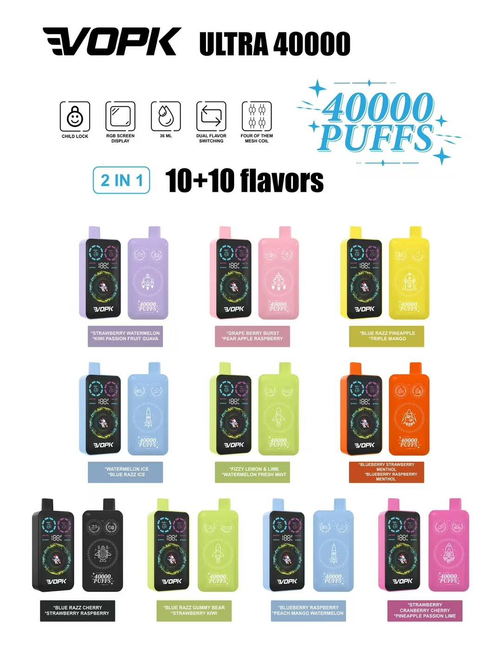 eaeb287ab84b6d388ab2994b651130e7_0 VOPK ULTRA 40000 puffs Disposable E Cigarettes vape 40K puffs