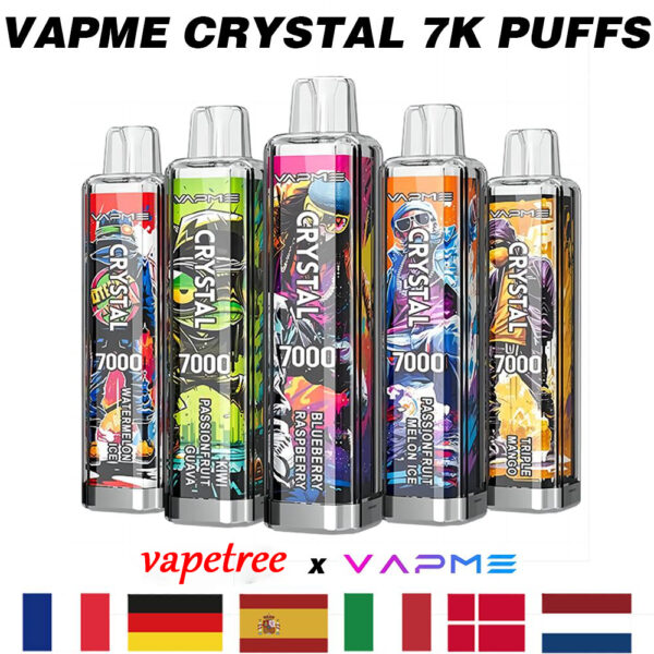vapetree 主图111 VAPME Crystal 7000 puffs Disposable E Cigarettes vape 2% 14ml 650mah 7K puffs