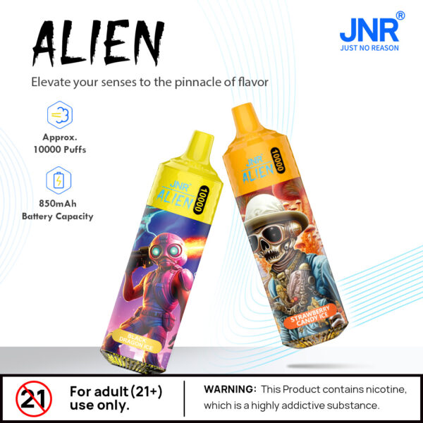 主图3 JNR Alien 10000 puffs Disposable E Cigarettes vape 2% 20ml 850mah 10K puffs