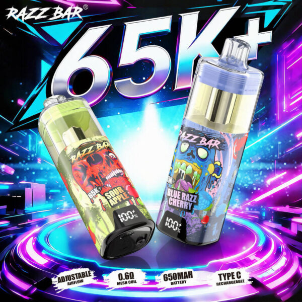 主图_02 Razz bar 65K puffs Disposable E Cigarettes vape 2% 5% 650mah 65000 puffs