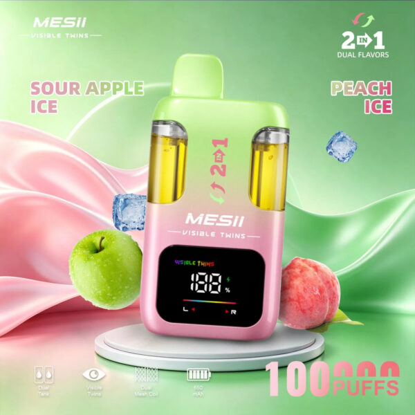 主图_07 Mesii Visible Twins 100K 2in1 puffs Disposable E 30ml Cigarettes vape 100000 puffs