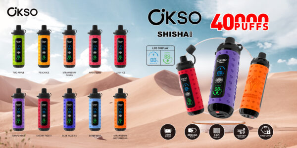 大图01-01拷贝 OKSO Shisha Max 40k Puffs Ship from Eu warehouse Disposable E Cigarettes vape 36ml 800mah 40000 Puffs