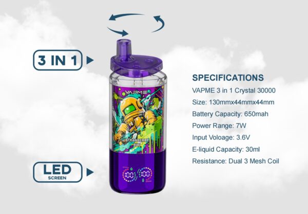 微信图片_20250508174048 Vapme Crystal 30K puffs 3in1 Disposable E Cigarettes vape 2% 30ml 30000 puff