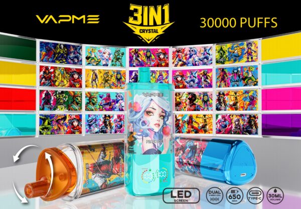 微信图片_202505081740483 Vapme Crystal 30K puffs 3in1 Disposable E Cigarettes vape 2% 30ml 30000 puff