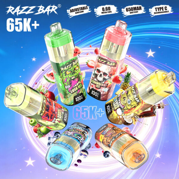 详情_01 Razz bar 65K puffs Disposable E Cigarettes vape 2% 5% 650mah 65000 puffs